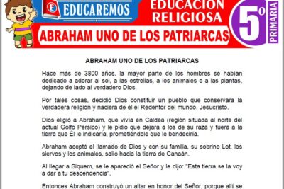 Ejercicios de Abraham uno de los Patriarcas para Quinto Grado de Primaria
