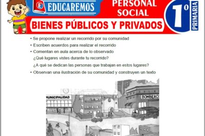 Ejercicios de Bienes Públicos y Privados para Primer Grado de Primaria