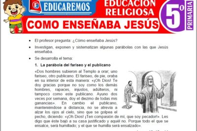 Ejercicios de Como Enseñaba Jesús para Quinto Grado de Primaria