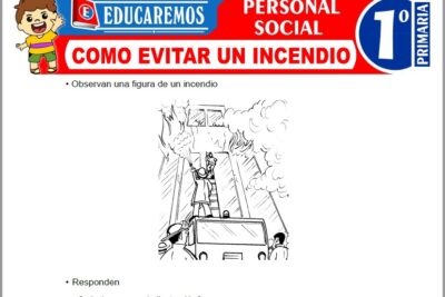 Ejercicios de Como Evitar un Incendio para Primer Grado de Primaria
