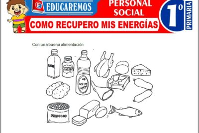 Ejercicios de Como Recupero mis Energías para Primer Grado de Primaria