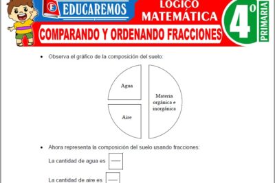 Ejercicios de Comparando y Ordenando Fracciones para Cuarto Grado de Primaria