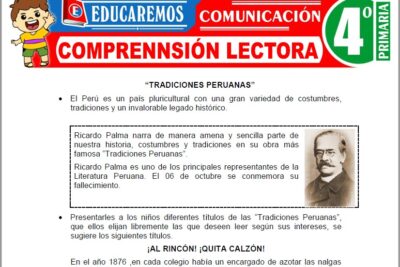 Ejercicios de Comprensión Lectora para Cuarto Grado de Primaria