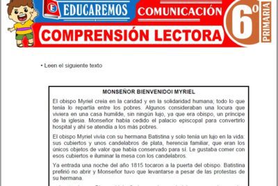 Ejercicios de Comprensión Lectora para Sexto Grado de Primaria