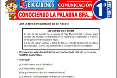 Ejercicios de Conociendo la Palabra Bra… para Primer Grado de Primaria