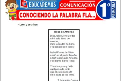 Ejercicios de Conociendo la Palabra Fla… para Primer Grado de Primaria