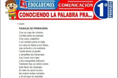 Ejercicios de Conociendo la Palabra Pra... para Primer Grado de Primaria