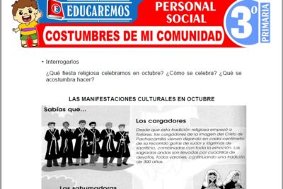 Ejercicios de Costumbres de mi Comunidad para Tercer Grado de Primaria