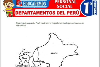 Ejercicios de Departamentos del Perú para Primer Grado de Primaria