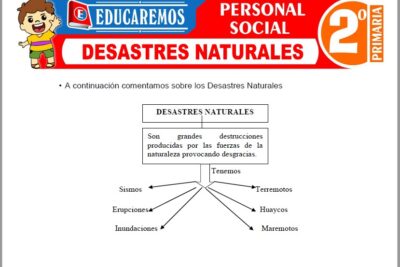 Ejercicios de Desastres Naturales para Segundo Grado de Primaria