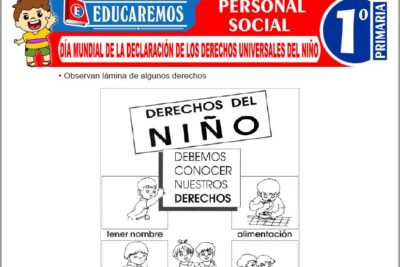 Ejercicios de Día Mundial de la Declaración de los Derechos Universales del Niño para Primer Grado de Primaria