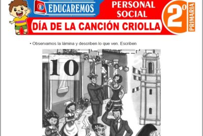 Ejercicios de Día de la Canción Criolla para Segundo Grado de Primaria