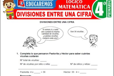 Ejercicios de Divisiones Entre una Cifra para Cuarto Grado de Primaria