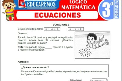 Ejercicios de Ecuaciones para Tercer Grado de Primaria