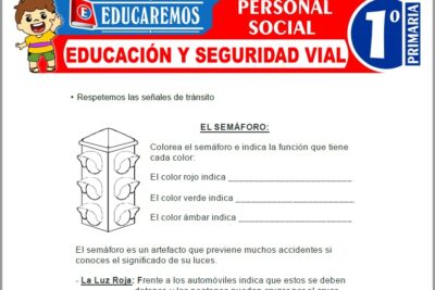Ejercicios de Educación y Seguridad Vial para Primer Grado de Primaria