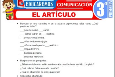 Ejercicios del Artículo para Tercer Grado de Primaria