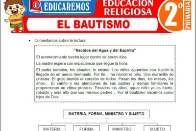 Ejercicios del Bautismo para Segundo Grado de Primaria