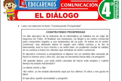 Ejercicios del Diálogo para Cuarto Grado de Primaria