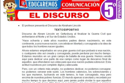 Ejercicios del Discurso para Quinto Grado de Primaria