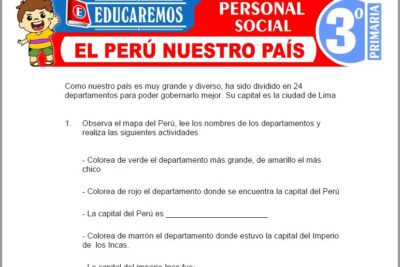 Ejercicios del Perú Nuestro País para Tercer Grado de Primaria