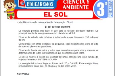 Ejercicios del Sol para Tercer Grado de Primaria