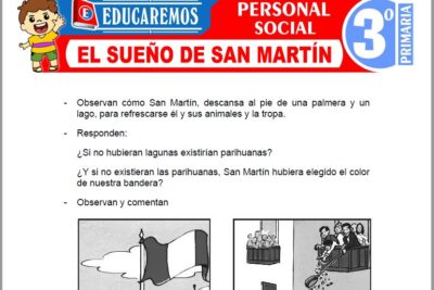 Ejercicios de Sueño de San Martín para Tercer Grado de Primaria
