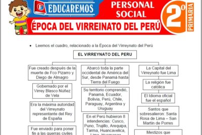Ejercicios de Época del Virreinato del Perú para Segundo Grado de Primaria