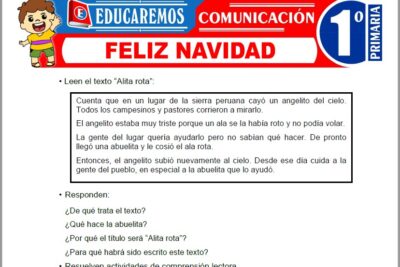 Ejercicios de Feliz Navidad para Primer Grado de Primaria