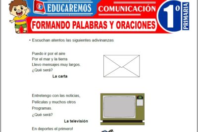 Ejercicios de Formando Palabras y Oraciones para Primer Grado de Primaria