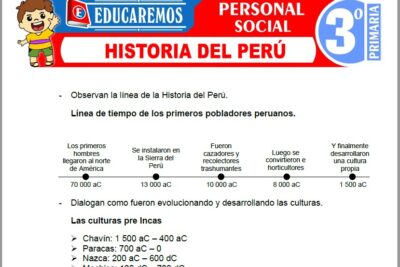 Ejercicios de Historia del Perú para Tercer Grado de Primaria