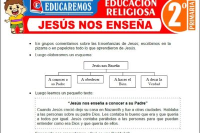 Ejercicios de Jesús nos Enseña para Segundo Grado de Primaria