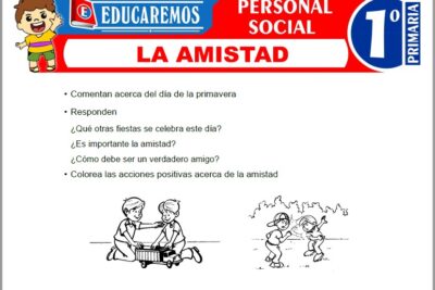 Ejercicios de La Amistad para Primer Grado de Primaria