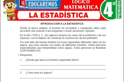 Ejercicios de La Estadística para Cuarto Grado de Primaria