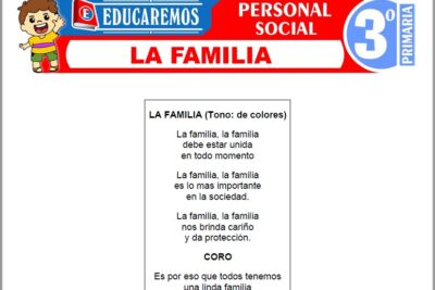 Ejercicios de La Familia para Tercer Grado de Primaria