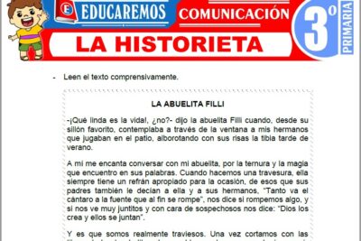 Ejercicios de La Historieta para Tercer Grado de Primaria