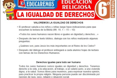Ejercicios de La Igualdad de Derechos para Sexto Grado de Primaria