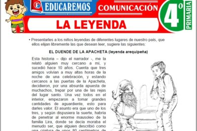 Ejercicios de La Leyenda para Cuarto Grado de Primaria