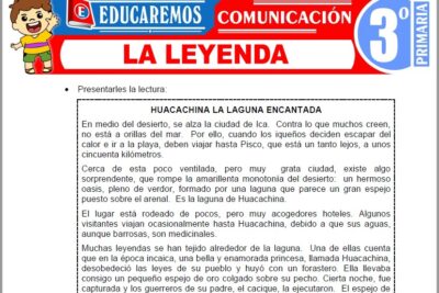 Ejercicios de La Leyenda para Tercer Grado de Primaria