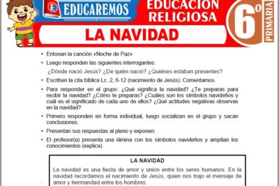 Ejercicios de La Navidad para Sexto Grado de Primaria