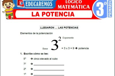 Ejercicios de La Potencia para Tercer Grado de Primaria
