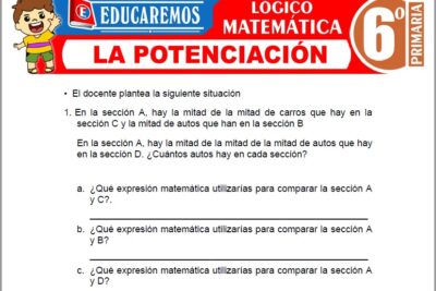 Ejercicios de La Potenciación para Sexto Grado de Primaria