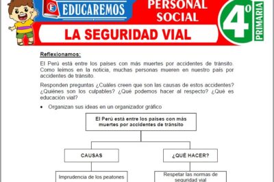 Ejercicios de La Seguridad Vial para Cuarto Grado de Primaria