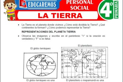 Ejercicios de La Tierra para Cuarto Grado de Primaria