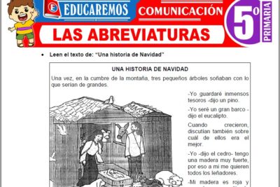Ejercicios de Las Abreviaturas para Quinto Grado de Primaria