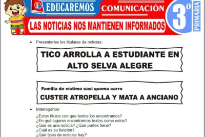 Ejercicios de Las Noticias nos Mantienen Informados para Tercer Grado de Primaria