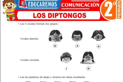 Ejercicios de Los Diptongos para Segundo Grado de Primaria