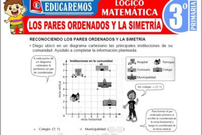 Ejercicios de Los Pares Ordenados y La Simetría para Tercer Grado de Primaria