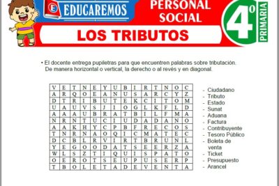 Ejercicios de Los Tributos para Cuarto Grado de Primaria