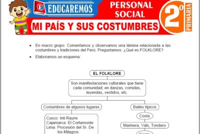 Ejercicios de Mi País y sus Costumbres para Segundo Grado de Primaria