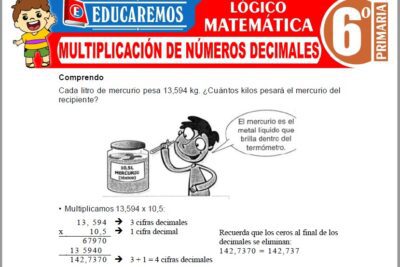 Ejercicios de Multiplicación de Números Decimales para Sexto Grado de Primaria